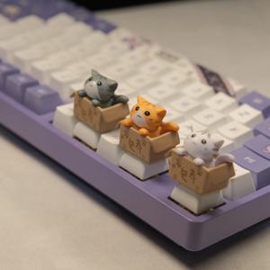 기계식 키보드용 귀여운 고양이 키캡, OEM R4 프로파일, MX 스위치용 참신한 3D 동물 키캡, 카와이 데스크 액세서리, 펀키