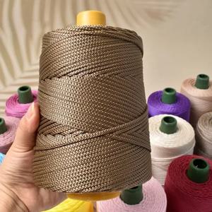 250g 경량 아이스 실크 원사 여름용 DIY 손뜨개 햇빛 가리개 가방 신발 쿠션 공예 로프 속이 빈 울 크로셰 쿠션
