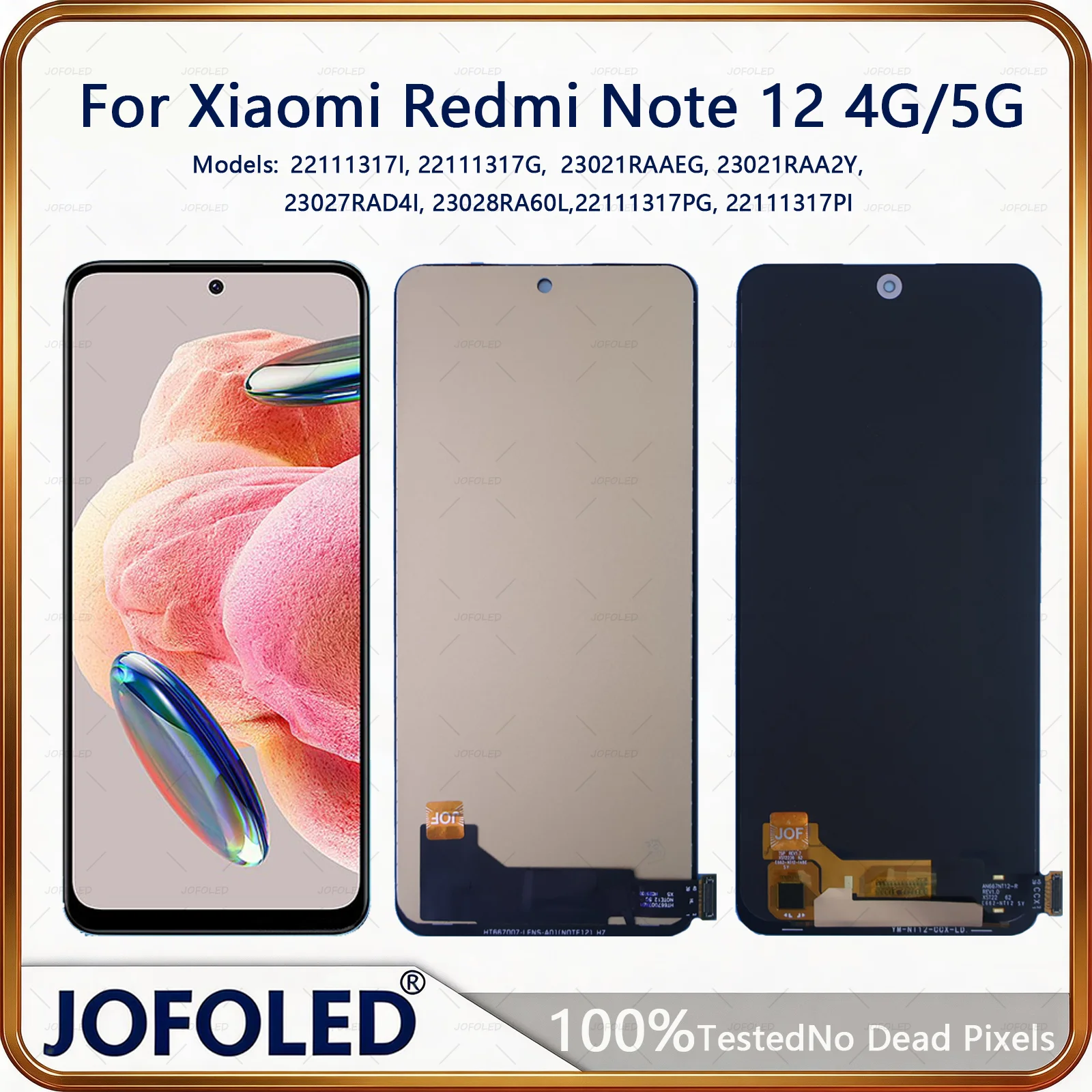 Xiaomi Redmi Note 12 4g 5g 터치 스크린 디지타이저 패널 어셈블리 용 AMOLED 디스플레이 23021RAAEG 23021RAA2Y 스크린 디스플레이 교체