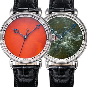 HUASUO 41mm 오닉스 보석 다이얼 남성용 시계 그린 드래곤 크리스탈 방수 기계식 시계 ETA