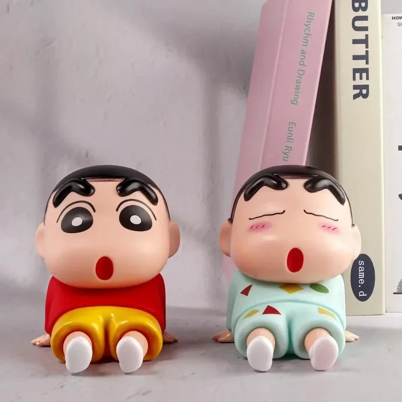 애니메이션 피규어 크레용 신짱 폰 홀더 귀여운 데스크탑 장식품 폰 거치대 미니 GK 컬렉션 장식 장난감 소녀 선물