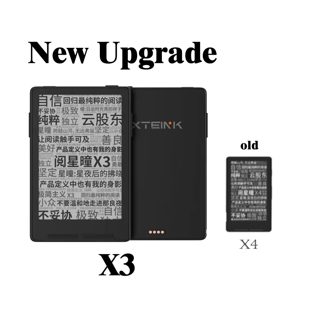 XTEINK X3 E-북 리더기, 눈에 편안한 E-Ink 디스플레이 탑재 미니 휴대용 디지털 독서기 X3은 X4보다 더 진보된 제품입니다.