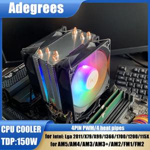 X99 CPU 공랭 쿨러 2/4 히트파이프 3PIN/4PIN 저소음 CPU RGB 쿨링 팬 (인텔 LGA 775 1366 1151 1155 1200 1700 2011 AM4 AM5 호환)