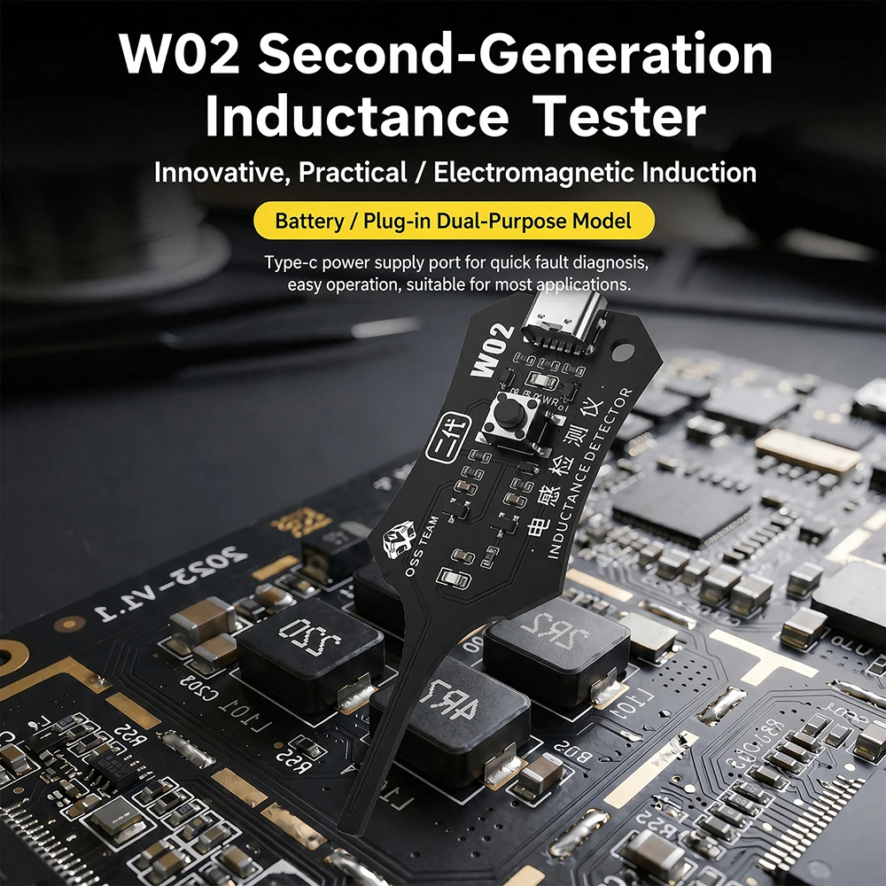 W01 인덕턴스 감지기 테스터 전화 PCB 마더보드 수리를 위한 고정밀 전자기 유도 오류 검사기 도구