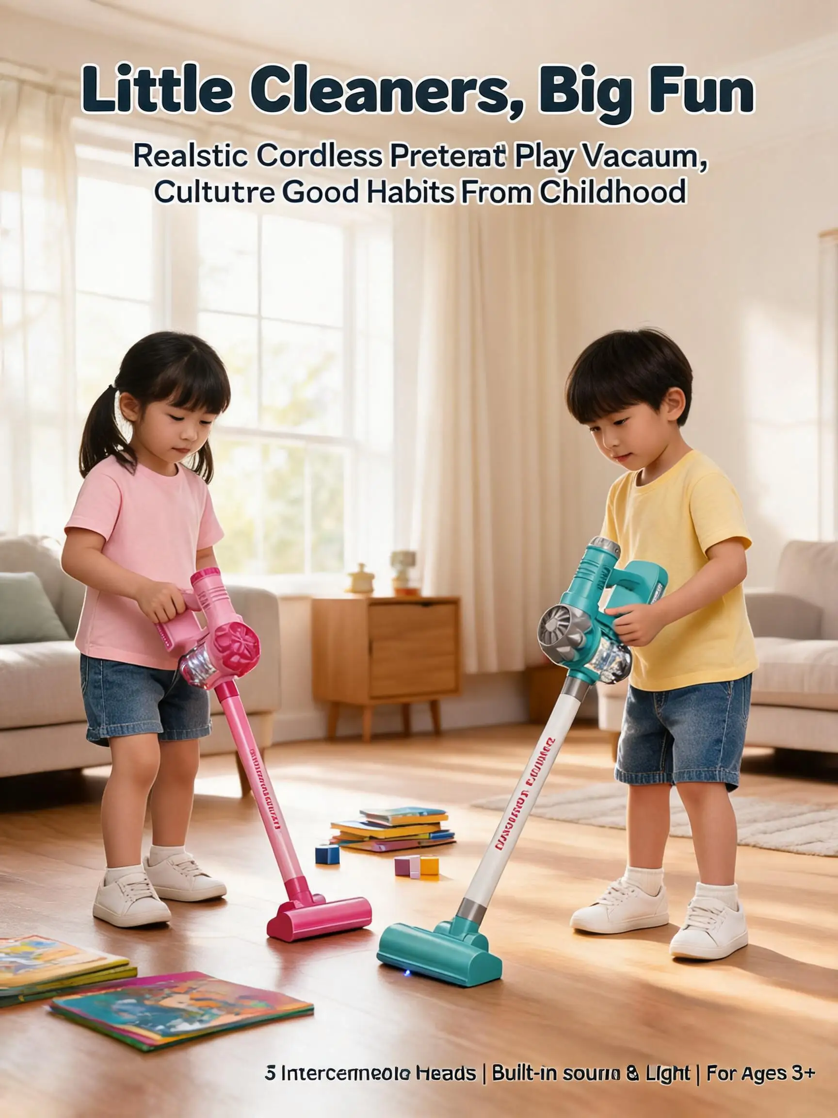 시뮬레이션 전기 진공 청소기 장난감 세트 가사 역할 놀이 교육 장난감 부모-자녀 상호 작용 생일 크리스마스 선물
