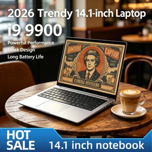 2026 신형 초슬림 14.1인치 노트북 인텔 i9 9900 8코어 16스레드 5GHz 32GB 2TB SSD 프로 게이밍 노트북 1920x1080 오피스 V30 8K HD