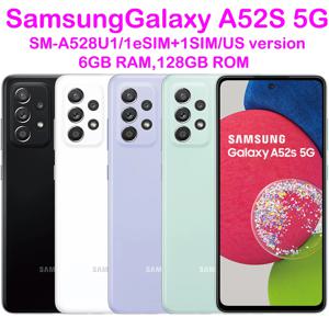 리퍼비시 삼성 갤럭시 A52S 5G 안드로이드 스마트폰 A528U1 6.5인치 64MP NFC 4500mAh 25W 중고 삼성 스마트폰 미국판
