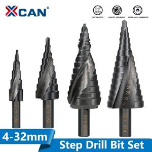 XCAN 스텝 드릴 비트 금속 드릴 4-12/20/32mm 6-30mm HSS 코발트 스텝 콘 드릴 비트 목재/금속 구멍 커터 드릴링 도구 드릴비트 드릴비트세트