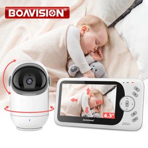 팬 틸트 카메라가 장착된 4.3인치 비디오 베이비 모니터 2.4G 무선 양방향 오디오 나이트 비전 보안 카메라 베이비시터 VB801