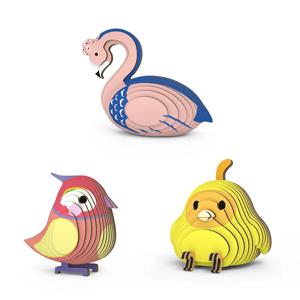 다중 크기 어린이 교육 종이 지그 소 퍼즐 3D 새 & 백조 시리즈 작은 동물 블록 DIY 수제 장난감 크리스마스 선물