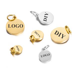 DIY 쥬얼리 목걸이 레터링 제작용 맞춤형 태그, 거울 원형 스테인레스 스틸, 맞춤형 매력, 6-12mm, 20 개