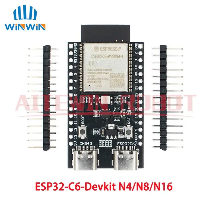 ESP32 ESP32-C6 WiFi + Bluetooth 사물 인터넷 듀얼 Type-C 개발 보드 코어 보드 ESP32-C6-DevKit C N4R2 Arduino 용