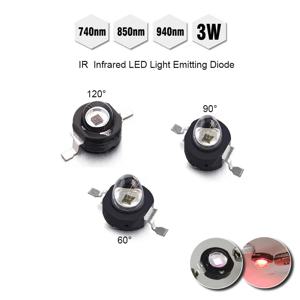 3W IR 높은 전원 led 3Watt 850nm 940nm 740nm 60 90 120 학위 적외선 LED IR 발광 다이오드 야간 투시경 CCTV DIY