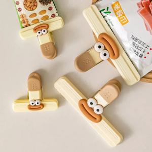 창의적인 얼굴 모양 봉투 클립 음식 스낵 클립 주방 도구 장식용 작은 클립 냉장고 플라스틱 음식 봉투 보관