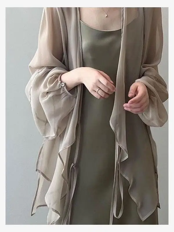 여성 여름용 가벼운 루즈핏 자외선 차단 셔츠 쉬폰 긴팔 V넥 캐주얼 커버업 아우터웨어