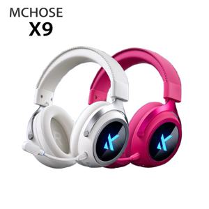 MCHOSE X9 트리 모드 무선 게이밍 헤드셋, 7.1 서라운드 사운드 저지연 ANC 마이크 오버이어 헤드폰 (PC용)
