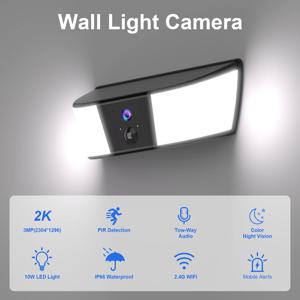 2K 태양광 카메라 벽등 2.4G 야외 WIFI 카메라 가정 보안 카메라 배터리 캠 컬러 야간 투시경 로컬 알람
