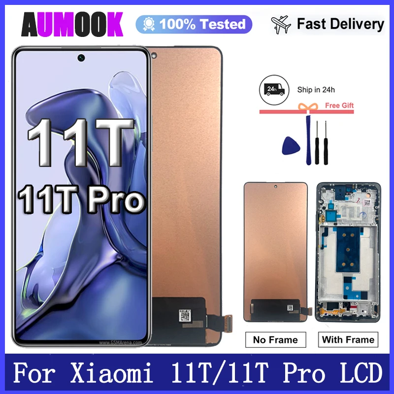 6.67인치 샤오미 11T용 새 AMOLED 디스플레이, 샤오미 11T 프로 디스플레이 교체용 LCD 디스플레이 터치 스크린 디지타이저 어셈블리
