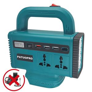 다기능 지능형 인버터 변환기 휴대용 DC 21V에서 AC 180V-220V로 마키타 18V 배터리용 배터리 인버터(배터리 없음)