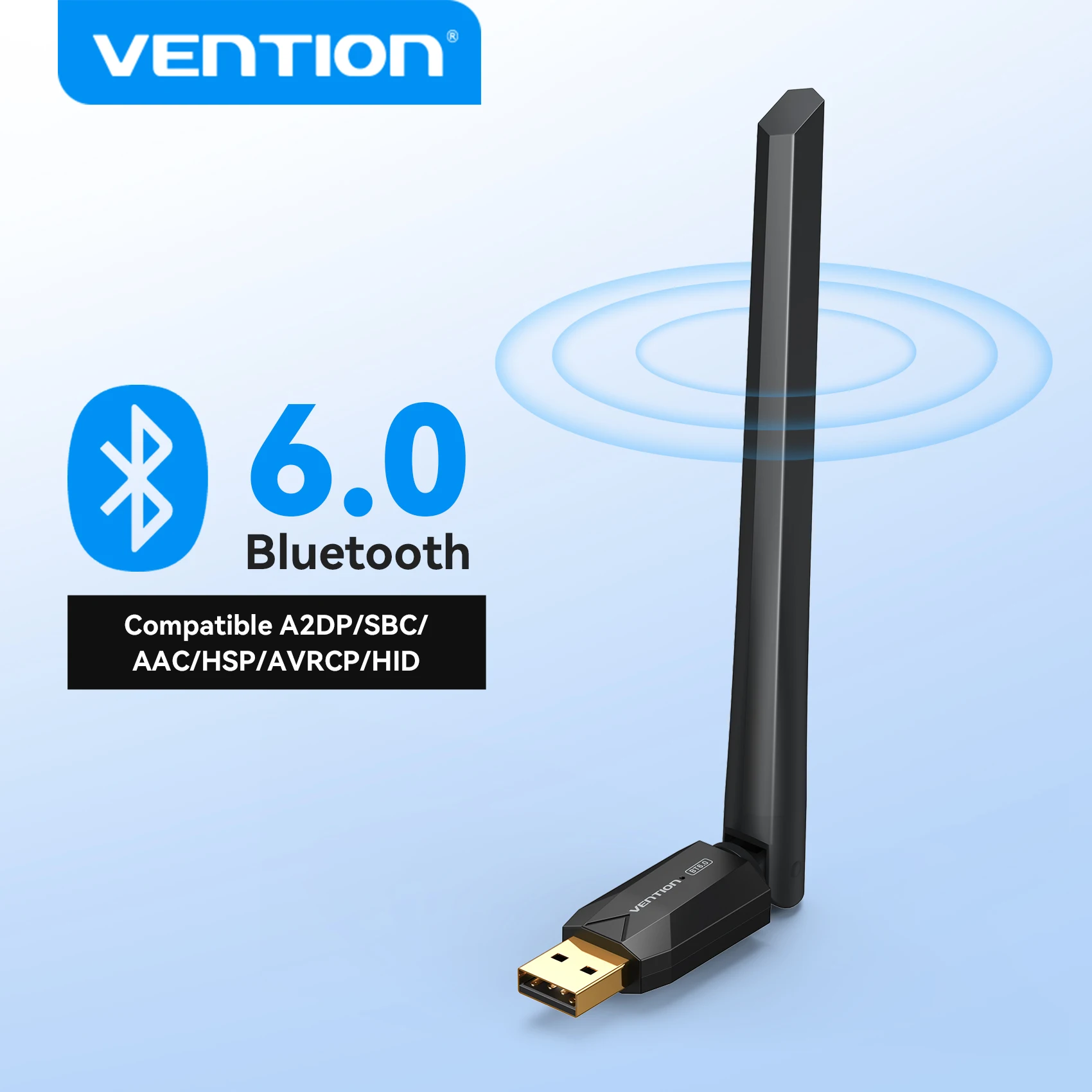 Vention USB 블루투스 6.0 어댑터 무선 USB 동글 수신기 블루투스 5.4 마우스 키보드 음악 오디오 송신기 PC 노트북