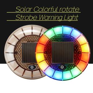 태양광 다채로운 회전 스트로브 경고등 충돌 방지 점멸등 트럭 야간 표시등 자동차 오토바이 후방 감지용