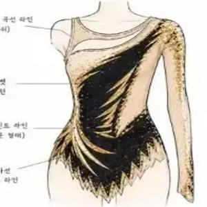 무늬가 있는 체조복 - 여성/여아용. 아이스 스케이팅 댄스 파티 의상. 팀에 맞게 맞춤 설정할 수 있습니다. 사이즈는 맞춤 제작 가능합니다.