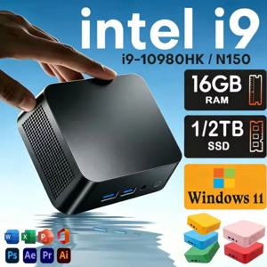 윈도우 11 미니PC 인텔 코어 I9 10980HK 16GB 32GB RAM WIFI6 BT5.2 4K 1TB 2TB SSD 1000Mbps 휴대용 게이밍 컴퓨터 PC