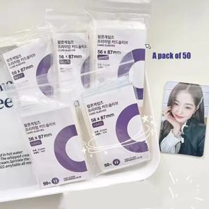 50-600개 바인더 포토카드 투명 K팝 아이돌 카드 보호 슬리브 필름 포커 프로텍터 게임 사진 홀더 팝콘 슬리브