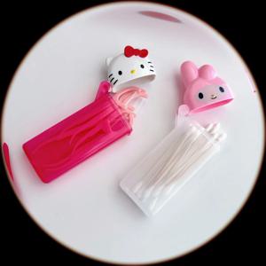 애니메이션 만화 고양이 보관함 귀여운 마이멜로디 귀여운 이쑤시개 화장솜 보관함 휴대용 여행 미니 용기