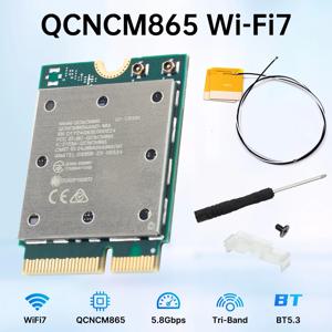 Fenvi WiFi 7 QCNCM865 M.2 카드 블루투스 5.3 안테나가 있는 최대 5.8Gbps 무선 네트워크 어댑터 WiFi 6E WiFi6 for Windows 11