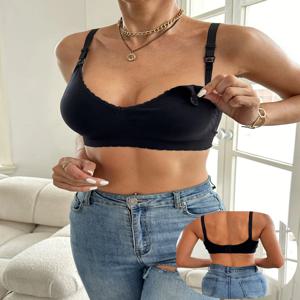 수유용 얇은 속옷 산후 수유용 임산부 브라 무선 앞단추 속옷 브라