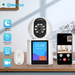 2MP 무선 WiFi 영상 통화 카메라 아기 안전 보호 모니터 2.8인치 화면 버튼 통화 PTZ 인간 모양 감지 ICSEE