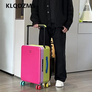 KLQDZMS 20인치 ABS + PC 여행가방 대용량 트롤리 케이스 여성용 탑승용 박스 남성용 비밀번호 박스 바퀴가 달린 롤링 러기지