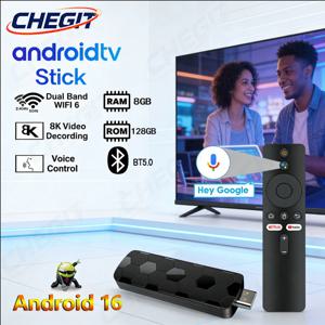 R3+ 안드로이드 16 8K TV 스틱 스마트 IPTV 동글 8GB 램 128GB 롬 듀얼 WIFI6 5.0GHz BT5.0 넷플릭스 유튜브 스트리밍 TV 박스
