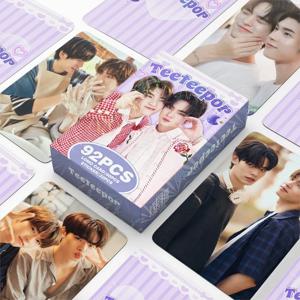 92PCS TeeTeePor 포토카드 세트(미니 스티커 포함) 태국 배우 아이돌 로모 카드(BL 드라마 팬 컬렉션용)