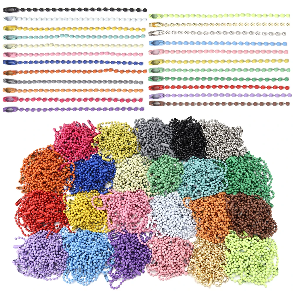 100pcs 10/12cm 철 다채로운 볼 비드 체인 열쇠 고리 인형 라벨 핸드 태그 체인 커넥터 DIY 키 체인 쥬얼리 액세서리
