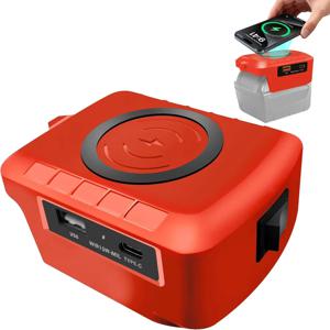 밀워키 18V 배터리용 무선 전화 충전기, USB 및 타입-C 출력이 있는 배터리 어댑터, 캠핑 여행, 야외 작업용
