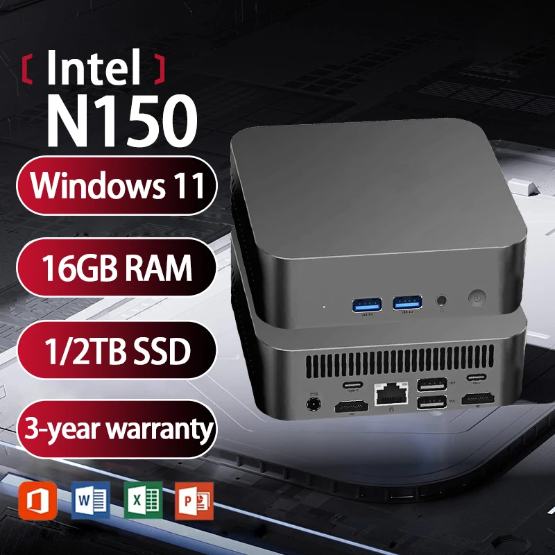 새로운 인텔 N150 미니 PC 윈도우 11 16GB/32GB 램 1TB SSD 포켓 컴퓨터 게이밍 컴퓨터 WiFi 6 미니 데스크탑 휴대용 PC 사무용