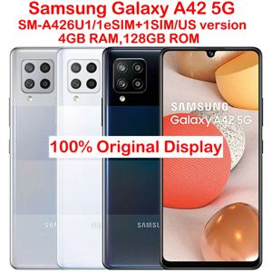 삼성 갤럭시 A42 5G 스마트 안드로이드 폰 A426U 6.6인치 AMOLED 4GB 128GB 쿼드 카메라 48MP NFC 5000mAh 미국 버전 오리지널 언락
