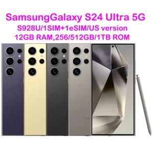 중고 삼성 갤럭시 S24 울트라 5G S982U 스마트 안드로이드 폰 6.8인치 200MP 리퍼비시 삼성 S24U 45W NFC AI 5000mAh 미국판