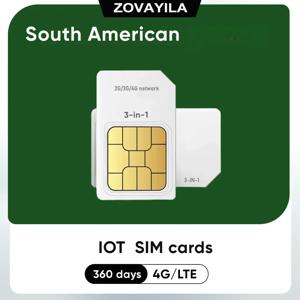 IoT 기기, 자판기, GPS 추적기, 무선 인터폰, POS 사용을 위한 언락된 SIM 카드, 남미, 4G LTE, 360MB