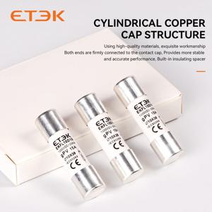 ETEK 솔라 DC 1000V PV 퓨즈 15A 20A 25A 세라믹 GPV 퓨즈 10x38mm 태양광 시스템 보호용 EKFL-10D