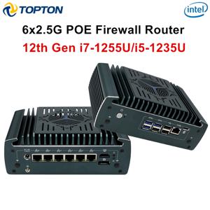 토폰 6x2.5G LAN POE 방화벽 어플라이언스 12세대 인텔 i7 1255U i5 1235U 미니 PC 2xDDR4 NVMe pfSense Proxmox ESXi 홈 서버