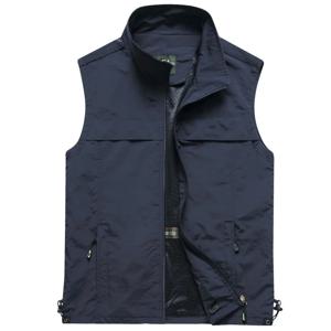 남성 야외 메쉬 얇은 조끼 등산 민소매 자켓 새로운 여름 남성 멀티 포켓 낚시 사진 통기성 조끼