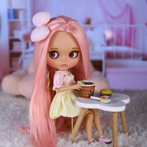 ICY DBS 블라이스 인형 BJD 관절 바디 브라운 스킨 무광 페이스 귀여운 리본 인형 1/6 30cm 소녀 선물 애니메이션 SD