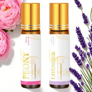 2PC/1PC 10ml 라벤더 오일 피오니 롤러 에센셜 오일 아로마테라피 휴식 수면 보조제