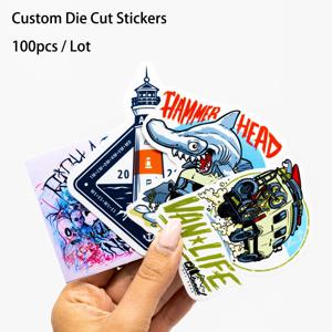 100PCS 사용자 정의 스티커 방수 PVC 비닐 사용자 지정 레이블 로고 만화 장식 비즈니스에 대 한 개인화 된 광택 매트 필름