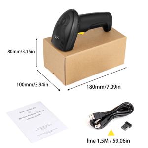 휴대용 핸드헬드 2.4G 1D 2D 바코드 스캐너(LCD 화면 포함), 익스프레스 배송 창고 슈퍼마켓용 블루투스 무선 리더기