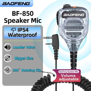 Baofeng BF-850 투명한 워키 토키 스피커 마이크 IP54 방수 볼륨 조절 가능 BAOFENG UV-5R UV-21PRO 라디오용 듀얼 PTT