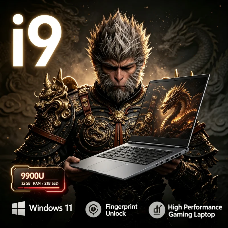 15.6인치 4K HD 게이밍 노트북 인텔 코어 i9-9900 윈도우 11 16GB 램 1TB SSD 초슬림 휴대용 비즈니스 노트북 컴퓨터
